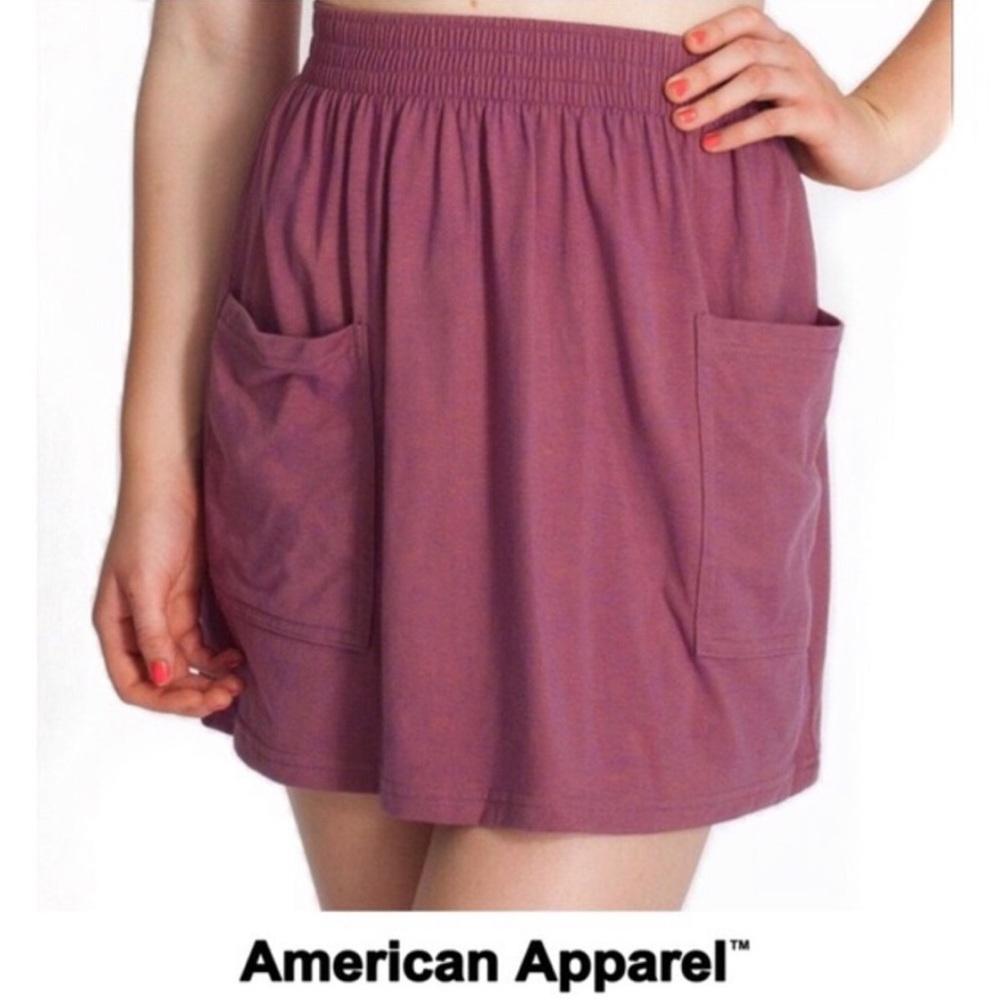 American Apparel Jersey Pocket Skirt in Purple